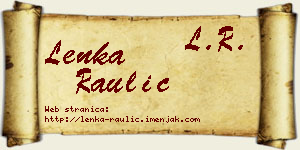 Lenka Raulić vizit kartica